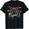 Cute Gamer Cat Playing Video Game Pew Pew Anime Kitten Funny Gift Unisex T-Shirt