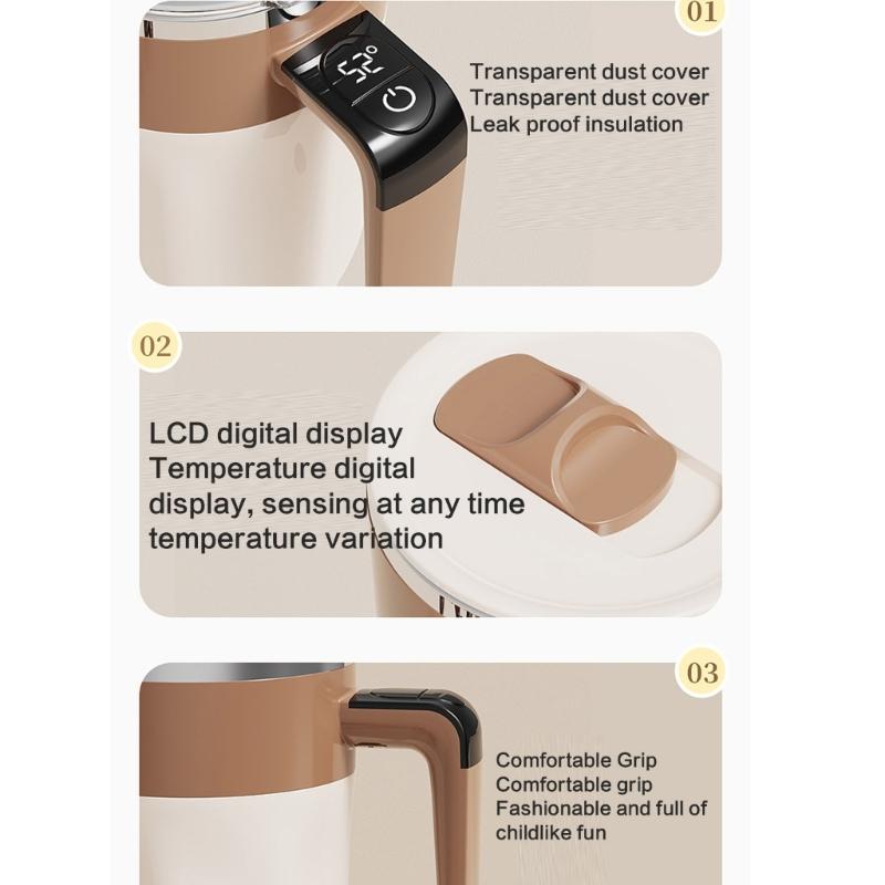 USB Перезаряжаемая Кружка для Смешивания Кофе Автоматическая Кружка для Перемешивания с Цифровым Дисплеем Температуры для Офисного и Домашнего Использования