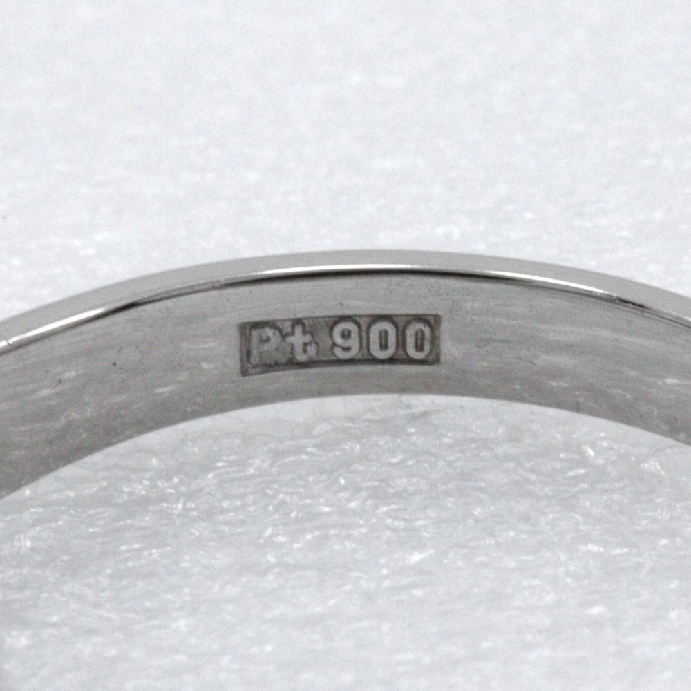 V character Ring Pt900Platinum/diamond #4.3(US Size) V character 4.2g Women Used
