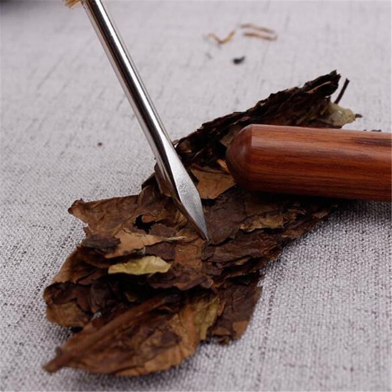 Professional Tea Knife Creative Sandalwood Stainless Steel Tea Knife Pu'er Special Tea Needle Kung Fu Tea Set Spiral Tea Knife