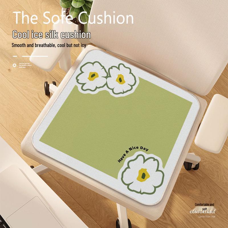 Охлаждающая подушка на сиденье из ледяного шелка - Дышащая, Нескользящая подкладка для автомобиля или офисного кресла