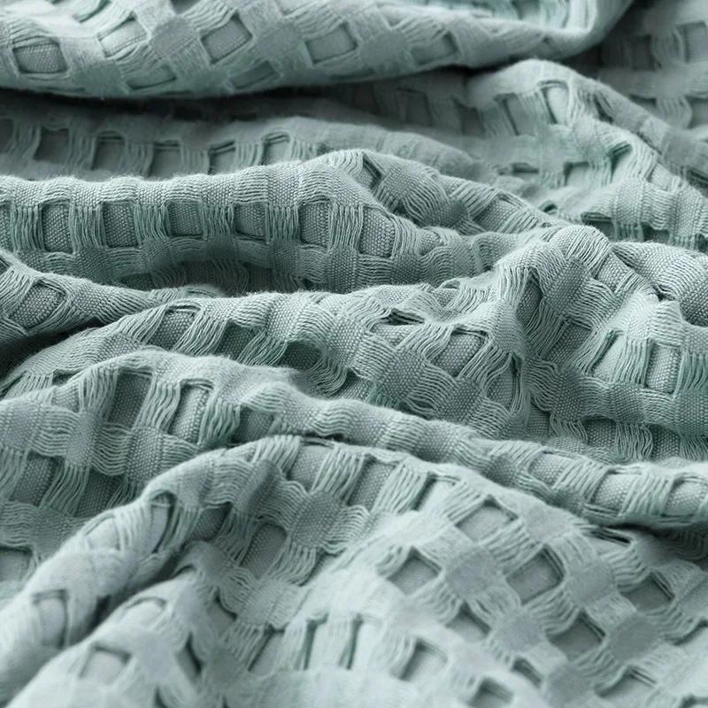 2024 Air Conditioning Blanket Office Nap Air Conditioning Blanket Japanese Style Blanket Solid Color Towel Quilt Knitted Blanket