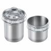 Set of 2 Stackable Camping Mugs Stainless Steel with Storage Bag Portable Coffee Cup with Foldable