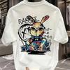 New Summer Men's Fashion T-shirt Personality Rebellious Rabbit Printed Men's T-shirt Top