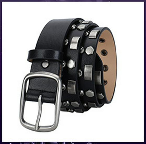 Унисекс ремень в стиле панк из натуральной кожи для хип-хопа