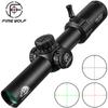 FIRE WOLF 1.2-6X24 IR Tactical Scope For Hunting Optical Step Sight Red Green Illuminated Range Sight