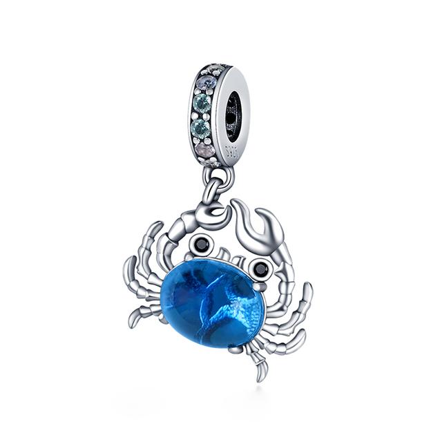 Стерлингового серебра 925 пробы, сердце, лапа животного, прозрачная снежинка, сверкающая корона, подвеска в виде тыквы, подходит для оригинального модного браслета