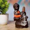 ORANGE BUDDHA With 10 Cones, Polyresin Statue B_3 Decorative Showpiece - 8 Cm  (Polyresin, Brown, Multicolor)