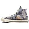 1970s Chuck Taylor All Star Casual Leaf Print High-Top Canvas Unisex Black Grey