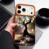 Для iPhone 17 Pro Max Чехол Роскошный Сияющий Фантастическое Дерево Узор Бабочки Кожаная Текстура Силиконовая Крышка Для iPhone 16 Pro Max 15 14 13 12 11 16E Air