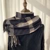 Plaid Scarf for Men and Women - Soft, Warm, and Cold-Resistant Imitation Fleece Shawl with Tassels - Perfect for Winter, Weddings