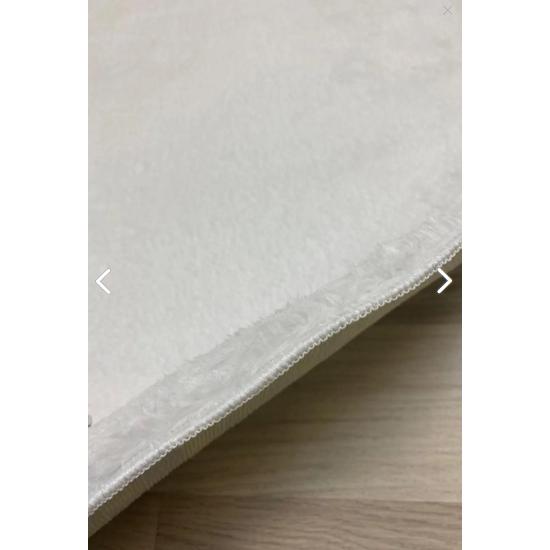 Главная страница Плюшевый овальный ковер Белый Мохнатый Мягкий, моющийся, декоративный с нескользящей основой