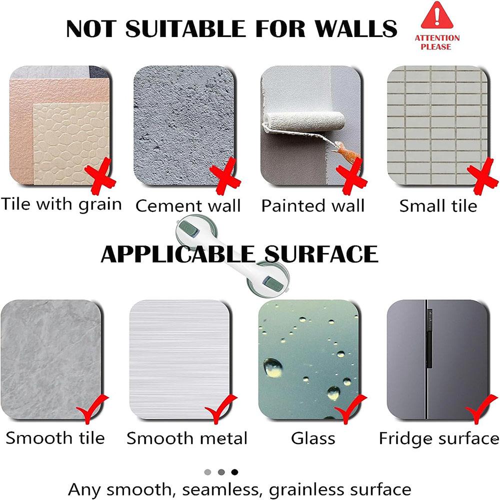 2 Bathroom Grip Tub Shower Bar Rail Bath Safety Handle Suction Cup Handrail Grab