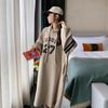 Korean Style Hooded Sweatshirt Dress: Women's Plus Size, Long, Loose Fit, Fall 2024 Collection