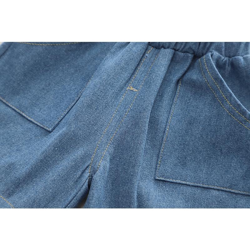 Новый летний комплект повседневной одежды для мальчиков, свободные детские полосатые шорты с короткими рукавами + зарубежные шорты, комплект из двух предметов