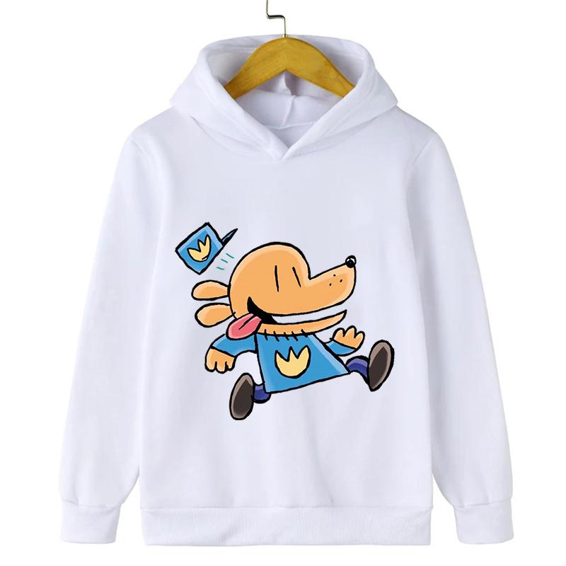Fall and Winter Children's Comfortable Warm Hoodie Cartoon Fun Dog Man Print Boys Girls Casual Fashion Long Sleeve Top