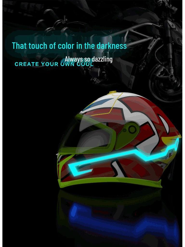 Светодиодная светящаяся полоса для мотоциклетного шлема для безопасности ночной езды