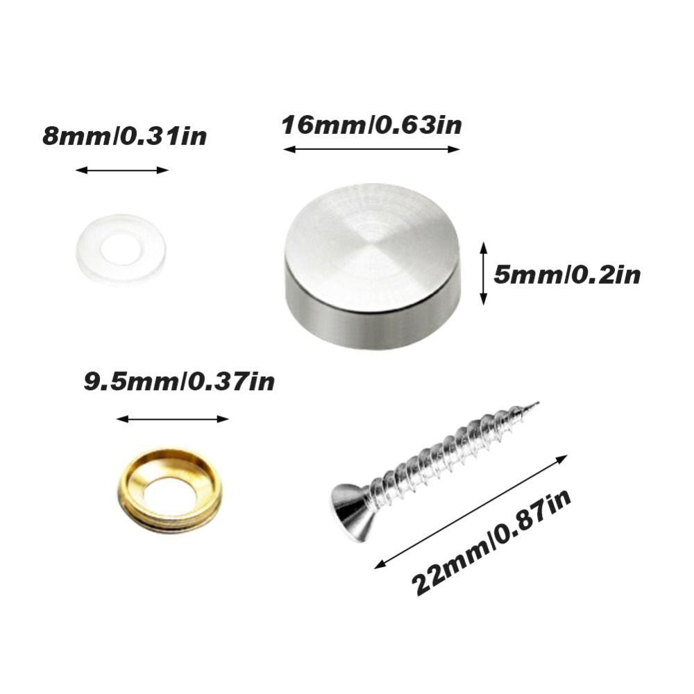 8 шт./комплект болтов, декоративный винт для зеркала, нержавеющая сталь, декоративные зеркальные крепежи для стекла