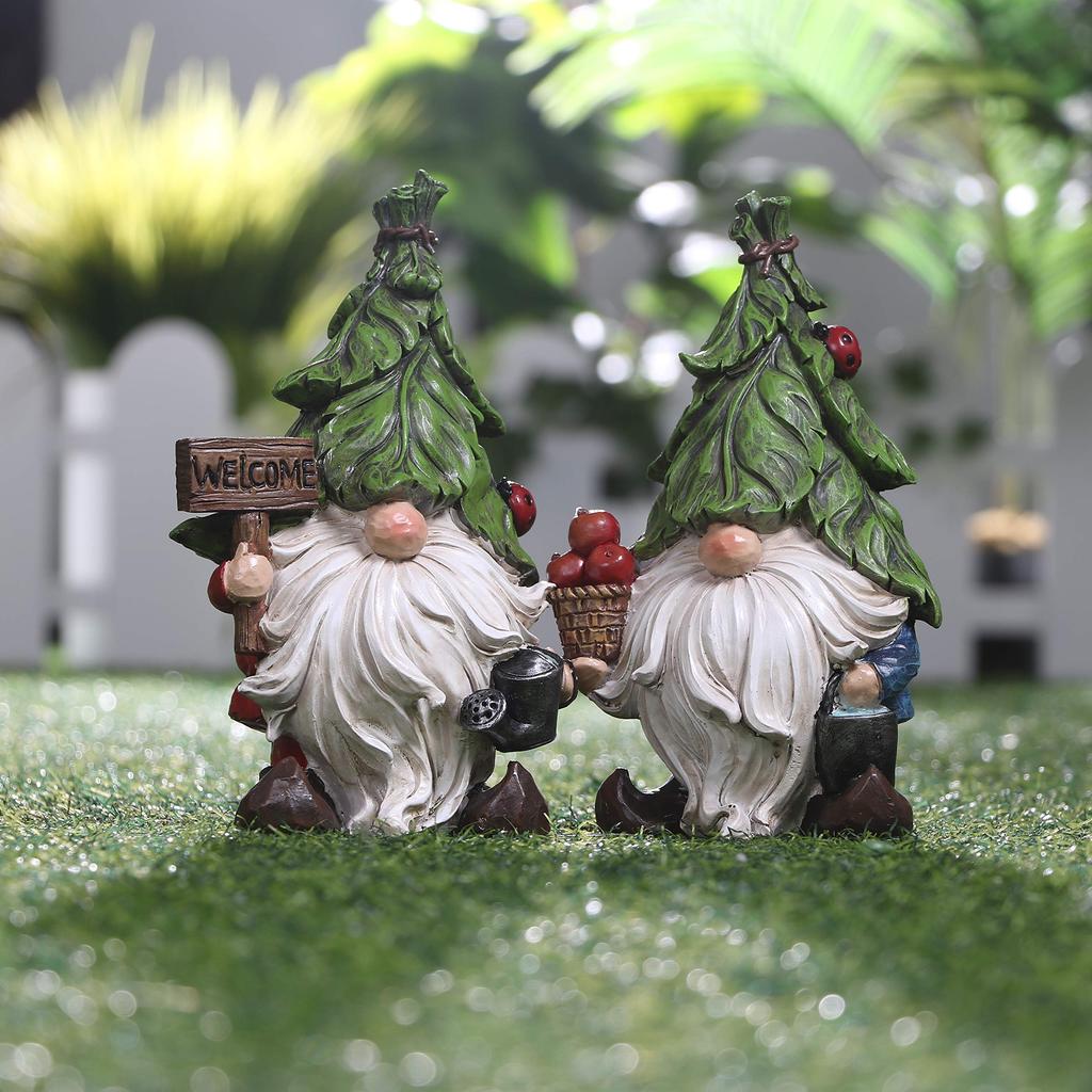 Валери Маделин Рождественское украшение Рождественский набор фигурок из 2 гномов Земная фея Рождественский подарок Садовая фигурка Садоводство