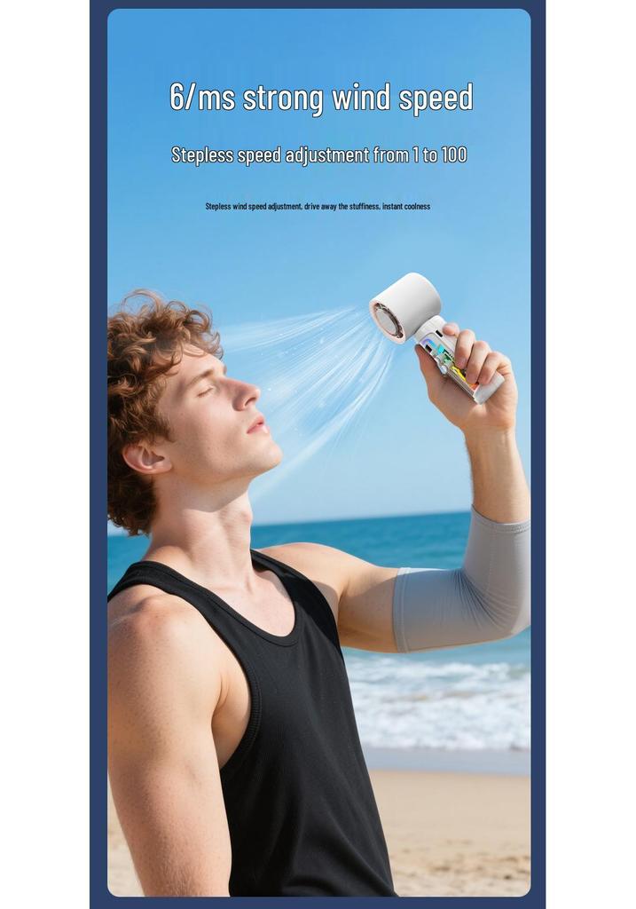2026 Silent Mini Handheld Fan: 100-Speed Rechargeable with Cooling Ice Pack