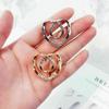 Women Metal Rhinestone Scarf Heart Scarf Brooch Clip T-shirt