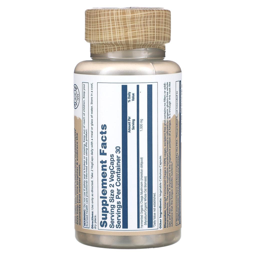 Fermented Chaga Mushroom, Veggie Capsules 60 (500Mg Per Capsule)