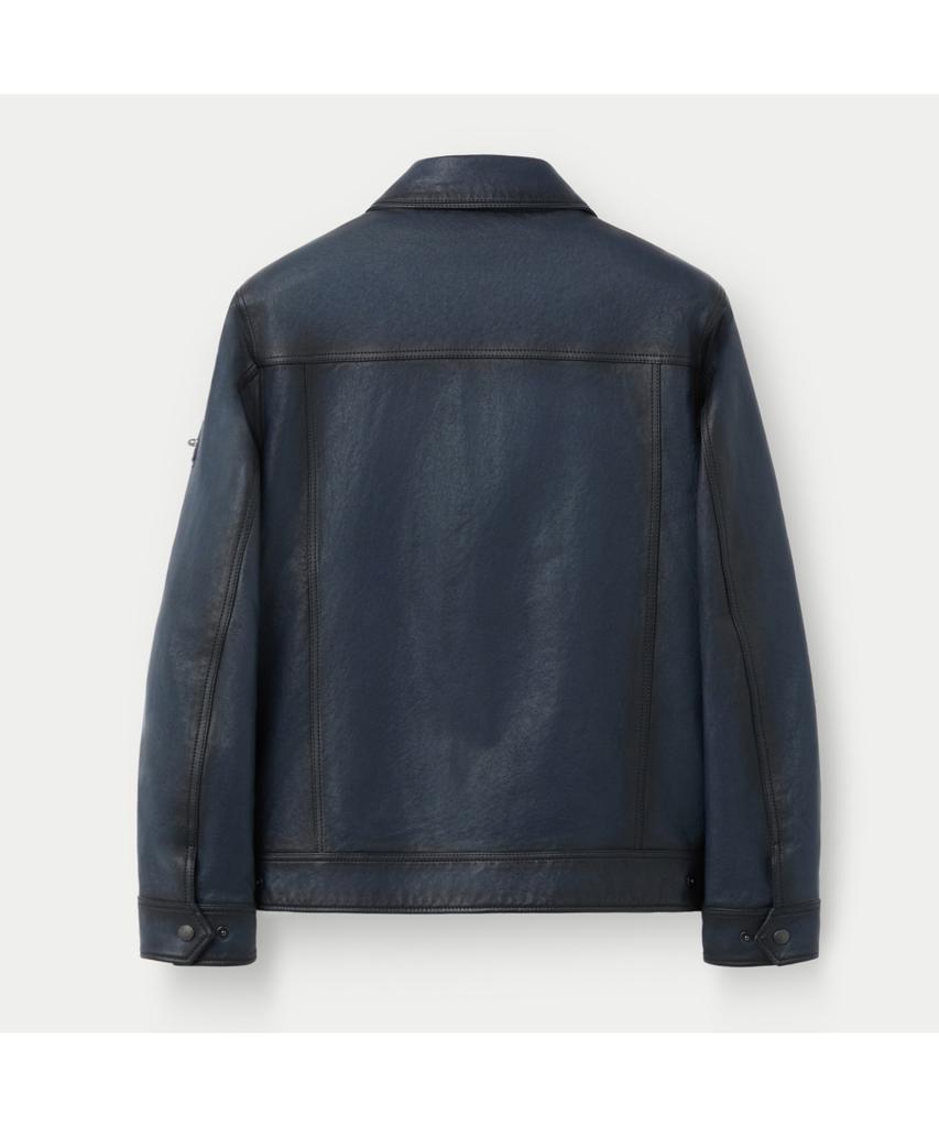 Series Two-Tone Zip-Up Leather Jacket Sauds26301Bux