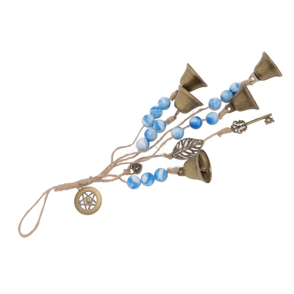 2pcs Handmade Door Hanging Bell Wood Beads Wind Chimes Decorative Witch Bells Home Room Decor
