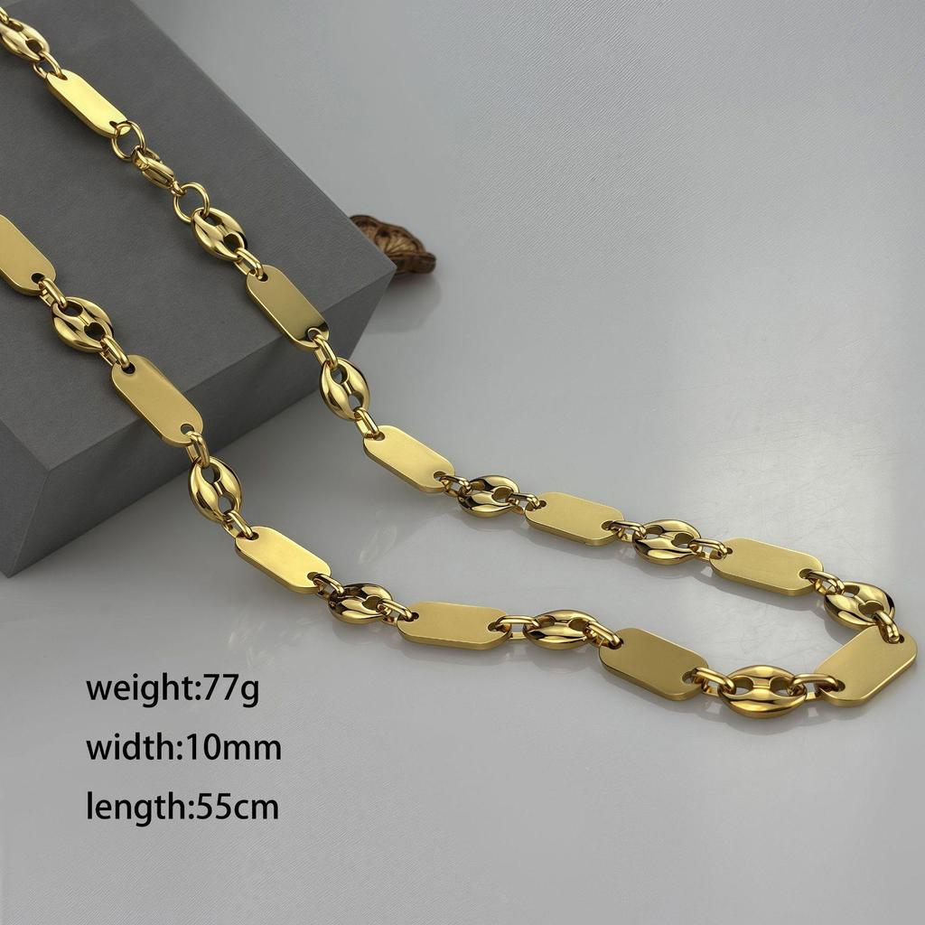 Модное ожерелье ручной работы «Императорская цепь» - Гладкая нержавеющая сталь с большим отверстием