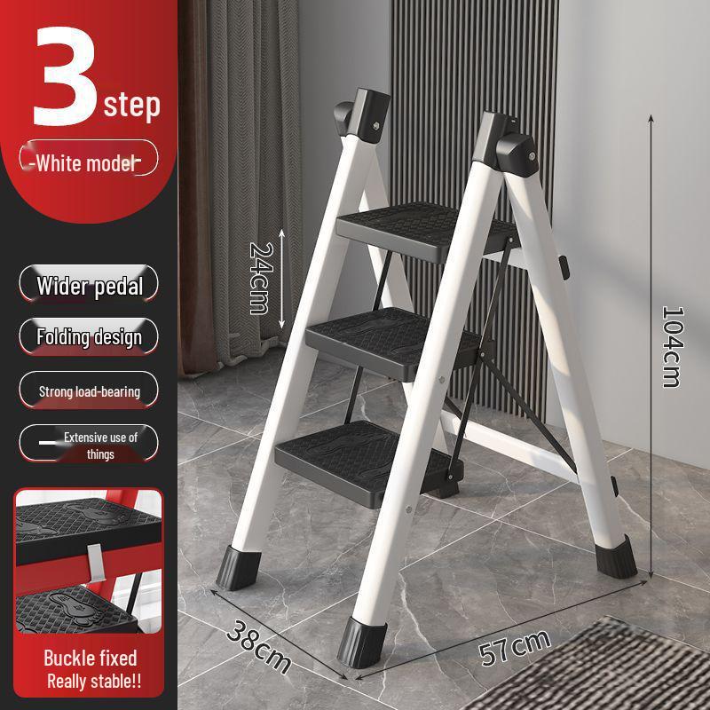 Folding Telescopic A-Frame Household Ladder, Thickened Step Stool, 3-4 Steps, Multifunctional Indoor Use.
