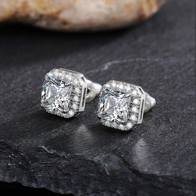 Gorgeous Green Cubic Zirconia Stud Earrings for Women Noble Wedding Party Earring Fine Birthday Gift Lady Fashion Jewelry