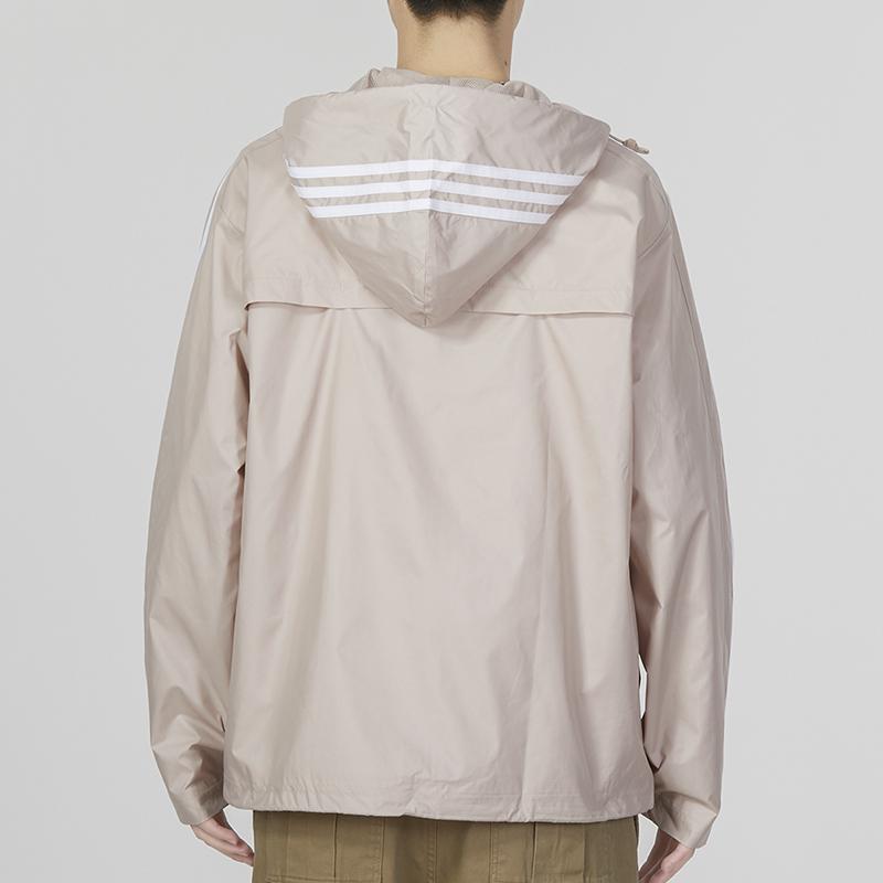 Adidas Однотонная куртка с тремя полосками и логотипом на молнии с капюшоном, мужские куртки цвета хаки IB0383