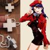 Stainless Steel Cross Pendant Anime Katsuragi Misato Necklace for Women Cosplay Jewelry Beads Chain Charms Amulet Necklaces