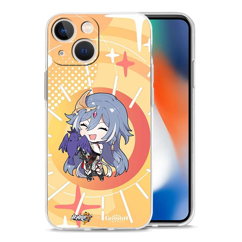 Роскошный чехол для iPhone 15 14 13 12 11 Pro Max X Xs XR 7 8 Plus Бампер Чехлы для телефона Прозрачная ТПУ крышка Милый Honkai Impact 3rd Игра