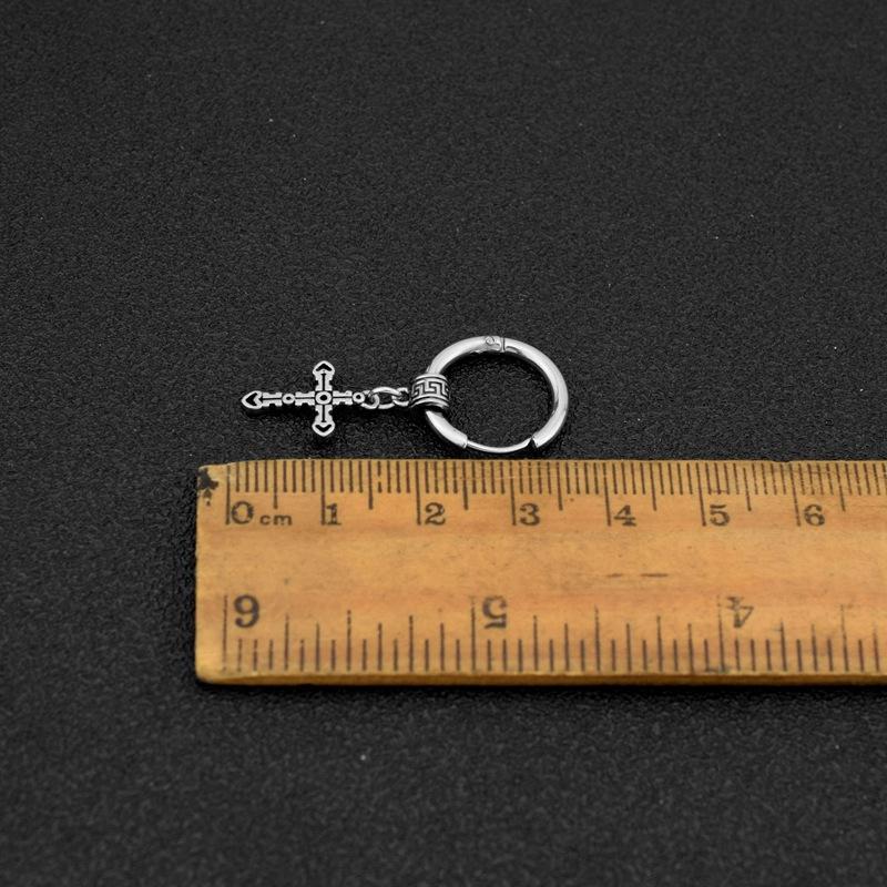 Gothic Black Pendants Cross Earrings for Teens Single Earing Crosses Medical Surgical Steel Piercing One Ear Ring Cool Stuff