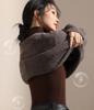 Women's Black Fleece-Lined Half-High Neck Base Layer Knit Top - Thickened Long Sleeve for Autumn/Winter 2026