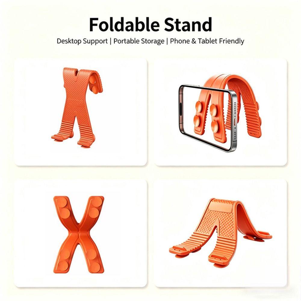 Foldable Suction Cup Cellphone Stand Anti-slip Silicone Mobile Phone Bracket Car Dashboard