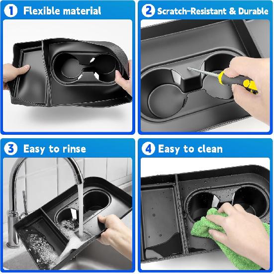 Console Organizer Tray Cup Holder Fits for -2025 Ford F150 & -2026 F250 F350 F450 F550 40/20/40 Jump Seat Center Console Storage Cup Holder ert for