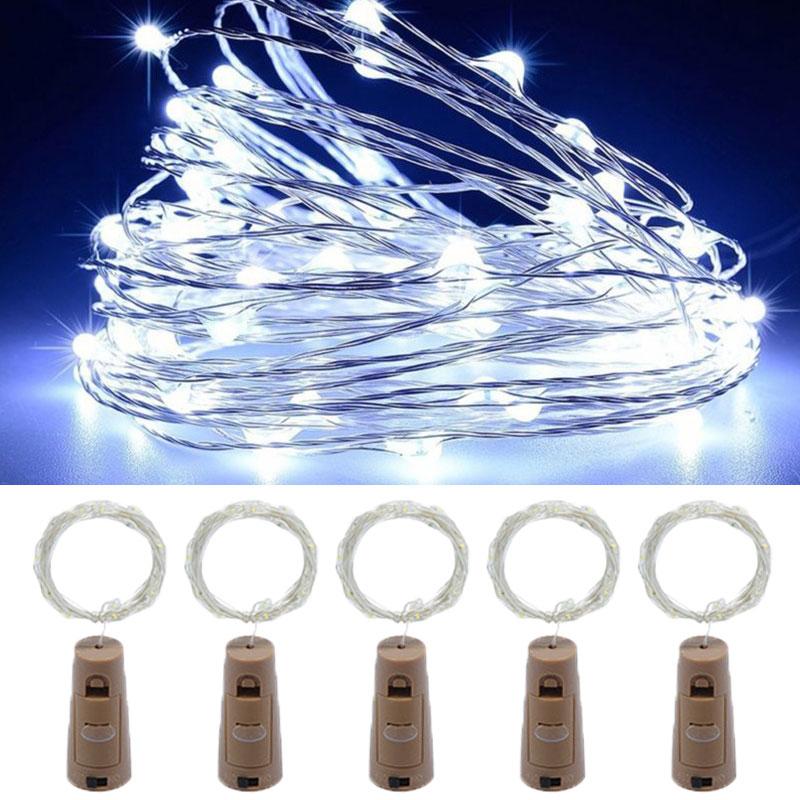 Bar LED Wine Bottle Cork 1M 2M String Lights Christmas Decoration Led Lamp Bottle Fairy Lights Holiday Copper Wire Lights String
