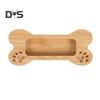 Desktop Business Card Holder Dog Bone Shape Curved Thick Wooden Stable Anti-slip Hospital Card Display Stand Office Card Organizer