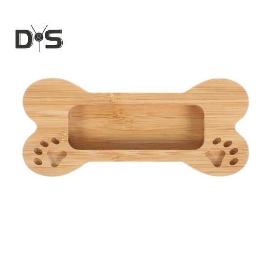 Desktop Business Card Holder Dog Bone Shape Curved Thick Wooden Stable Anti-slip Hospital Card Display Stand Office Card Organizer