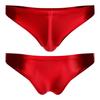 Mens Glossy Low Rise Briefs Solid Color Elastic Waistband Underpants Underwear Swimwear