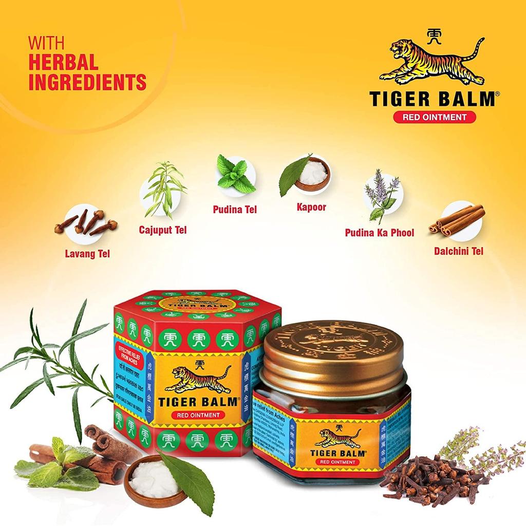 Tiger Balm Red Ointment For Effective Relief From Sprains, Pains, Muscular Aches | Ayurvedic Balm