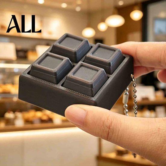 Student Fidget Toy 3D Printed Chocolate Clicker Toy, Decompression Button Keychain Pendant with Bag Charm Bead Chain, Stress Relief Clicky for