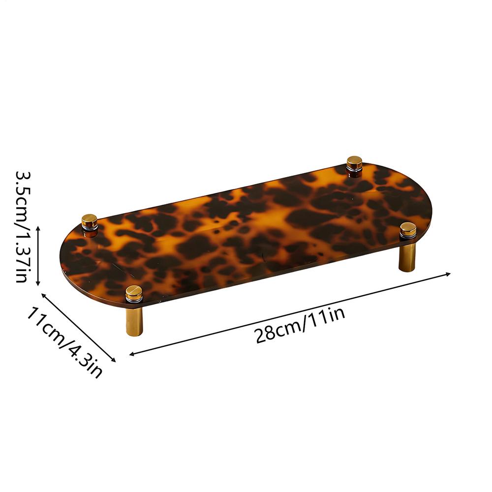 Bathroom Tray Countertop Tortoiseshell Acrylic Decor Bathroom Sink Tray For Family Friends Men Women Home Indoor Bedside
