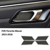 For Porsche Macan 2015-2018 Carbon Fiber Car Inner Door Pull Handle Ring Bowl Trim Cover Interior Decoration Sticker Accessorie