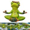 Зеленая лягушка скульптура смола йога лягушка украшение милая медитирующая лягушка статуэтка стол