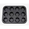 Cotta Tiffany Muffin Pan (12 Muffins), Black, Dimensions: 26 X 20 X 2.4 Cm (Size of Each Muffin: 4.8 X 2.4 Cm), Product Code: 88656
