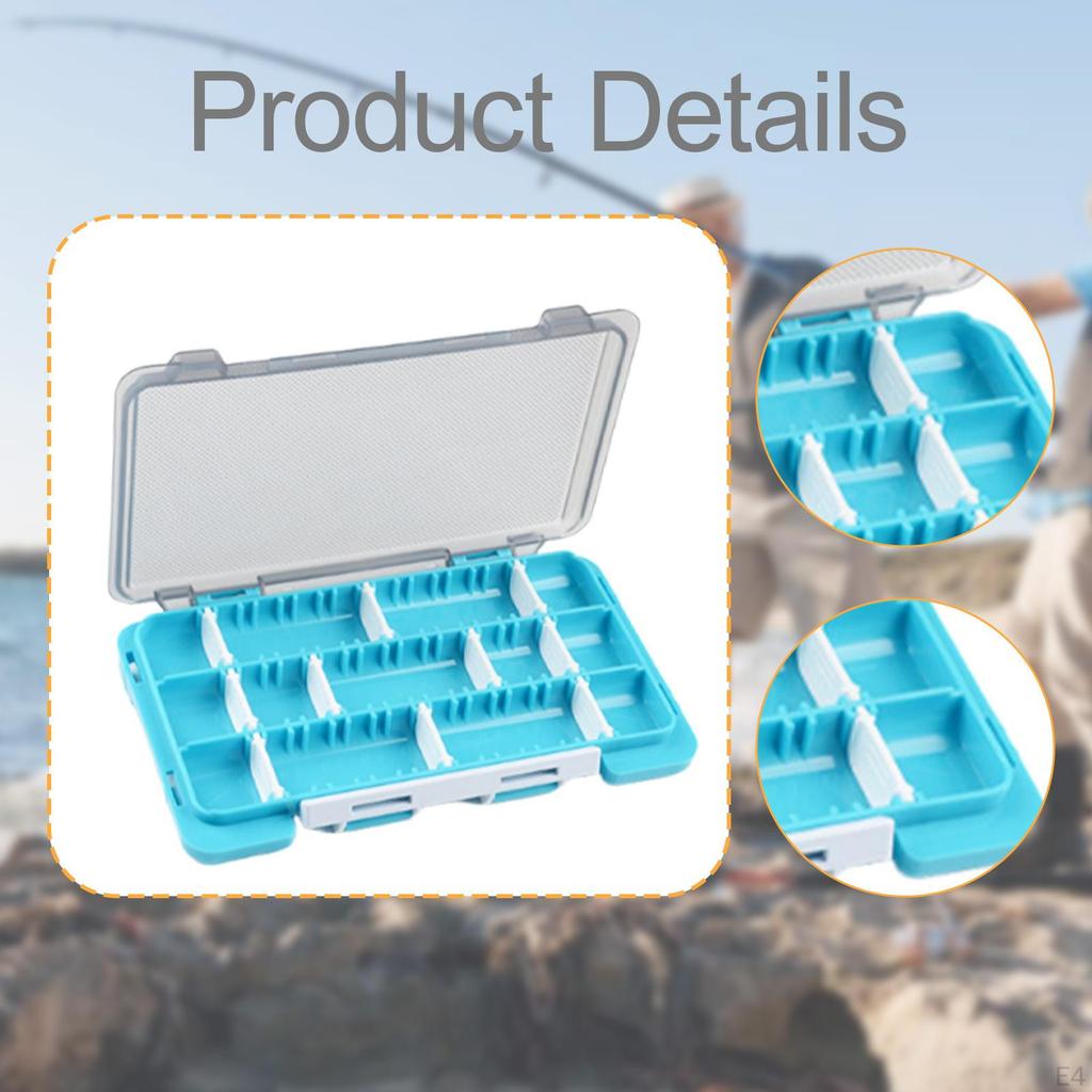 Bait Box Lure Case Double Sided Portable Holder Fishing Tackle Box, Sequin Storage for Camping