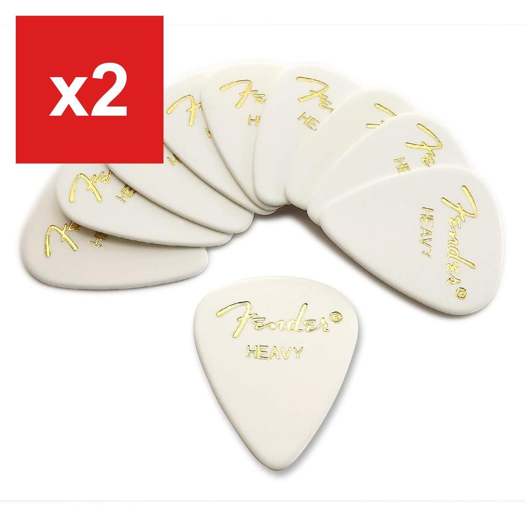Fender 351 Teardrop Guitar Picks, Heavy, White (10 Pack)